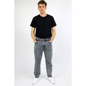Levis 506 Straight Leg‎ Jeans Men's Size 36X34 Acid Wash Blue Denim Orange Tab